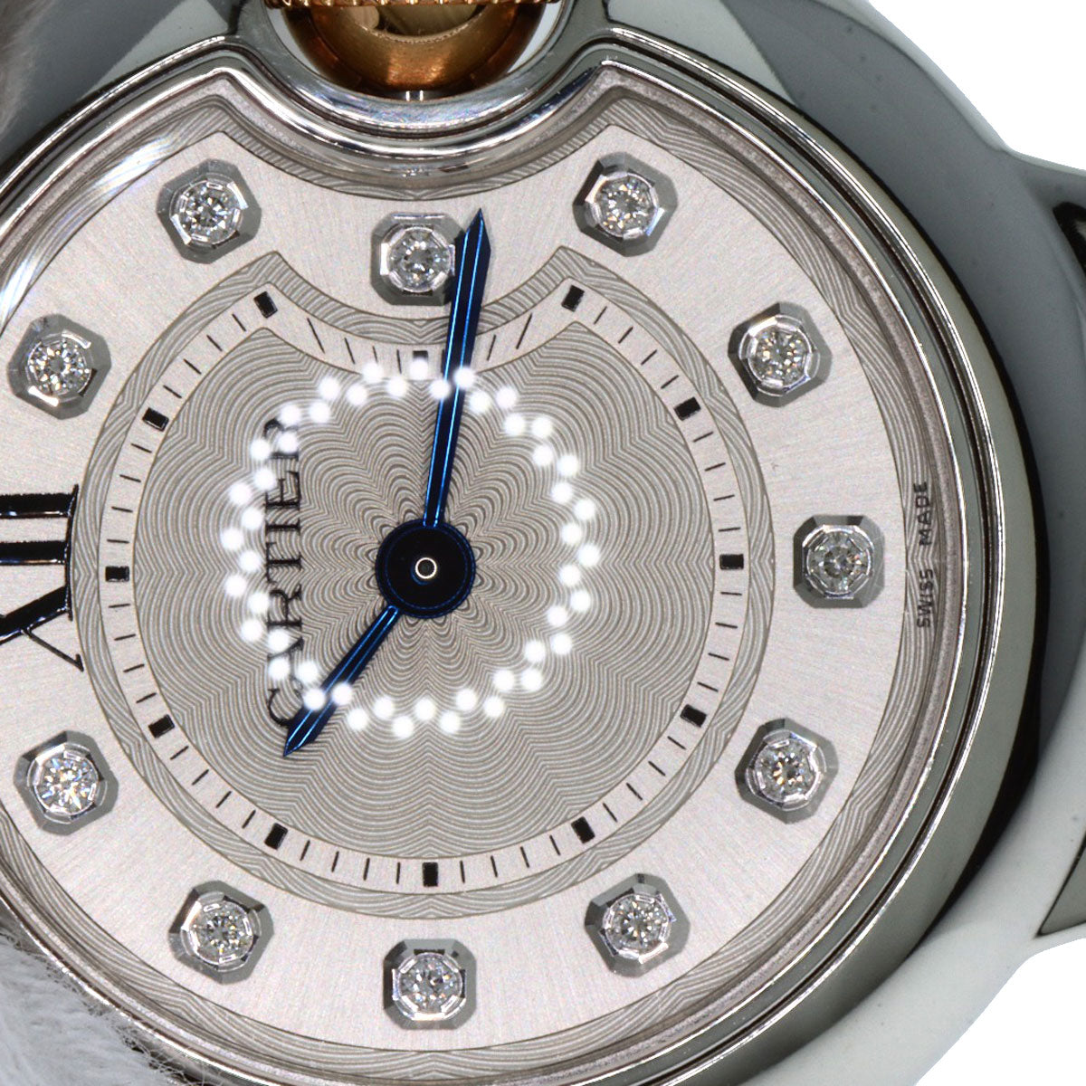 CARTIER Baron Blue 1.1" 11P Diamond Watches WE902030 Stainless Steel/SSxK18PG Ladies