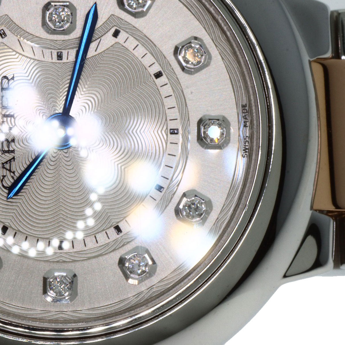 CARTIER Baron Blue 1.1" 11P Diamond Watches WE902030 Stainless Steel/SSxK18PG Ladies