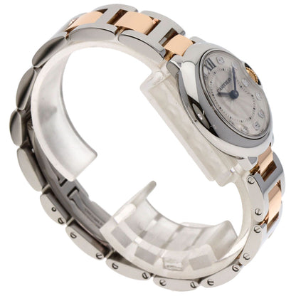 CARTIER Baron Blue 1.1" 11P Diamond Watches WE902030 Stainless Steel/SSxK18PG Ladies