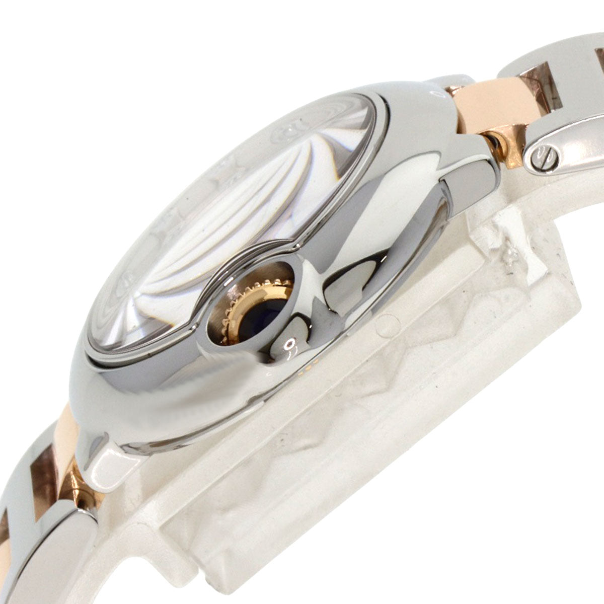 CARTIER Baron Blue 1.1" 11P Diamond Watches WE902030 Stainless Steel/SSxK18PG Ladies