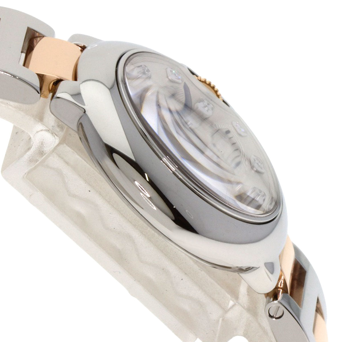 CARTIER Baron Blue 1.1" 11P Diamond Watches WE902030 Stainless Steel/SSxK18PG Ladies