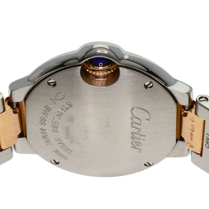 CARTIER Baron Blue 1.1" 11P Diamond Watches WE902030 Stainless Steel/SSxK18PG Ladies