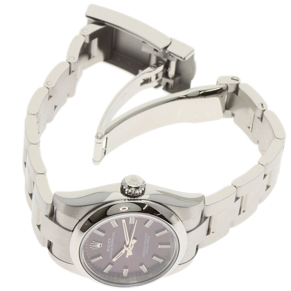 ROLEX Oyster Perpetual 26 Red Grape Watches 176200 Stainless Steel/Stainless Steel Ladies