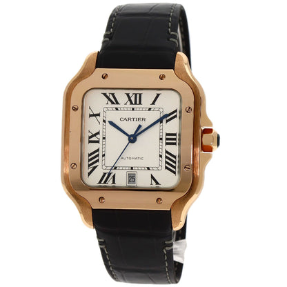 CARTIER Santos de Cartier LM Watches WGSA0019 K18 Pink Gold/Leather mens
