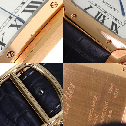 CARTIER Santos de Cartier LM Watches WGSA0019 K18 Pink Gold/Leather mens