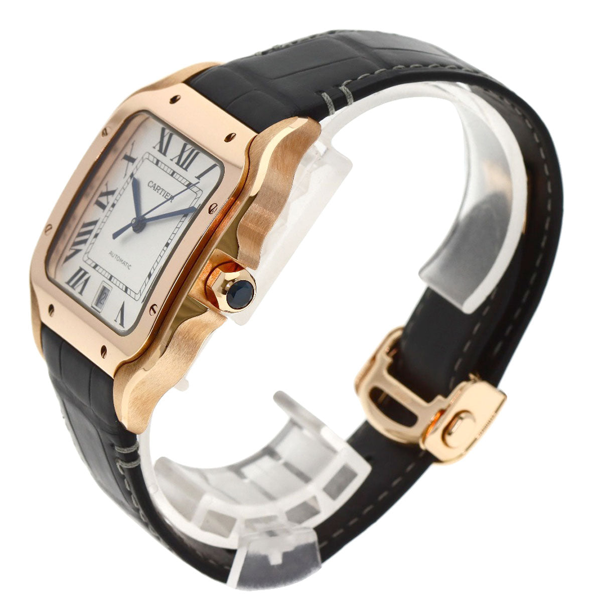 CARTIER Santos de Cartier LM Watches WGSA0019 K18 Pink Gold/Leather mens