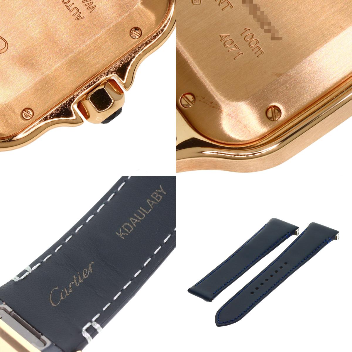 CARTIER Santos de Cartier LM Watches WGSA0019 K18 Pink Gold/Leather mens