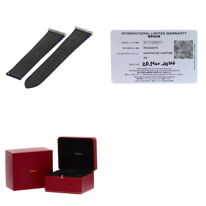 CARTIER Santos de Cartier LM Watches WGSA0019 K18 Pink Gold/Leather mens