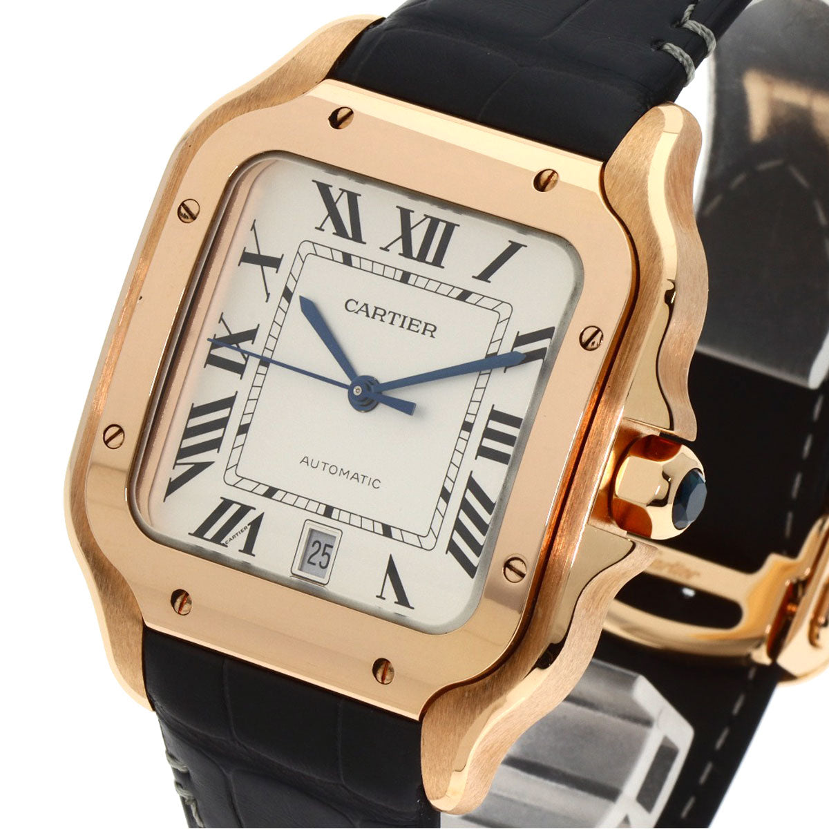 CARTIER Santos de Cartier LM Watches WGSA0019 K18 Pink Gold/Leather mens