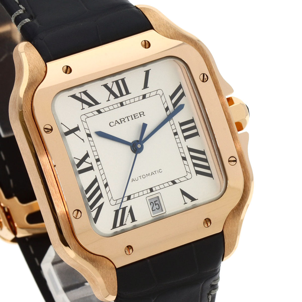 CARTIER Santos de Cartier LM Watches WGSA0019 K18 Pink Gold/Leather mens