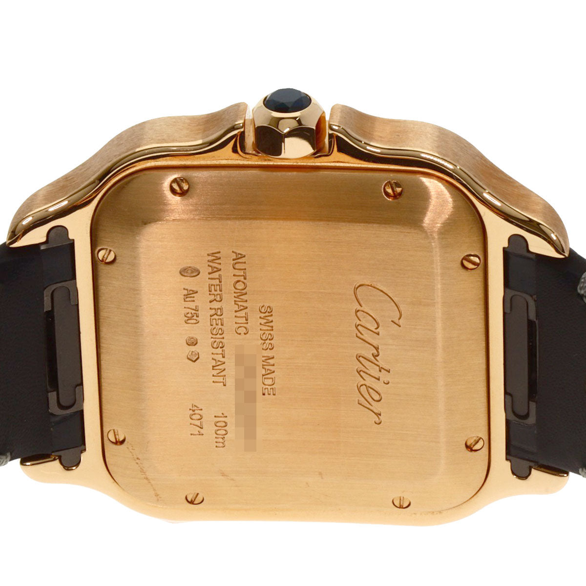 CARTIER Santos de Cartier LM Watches WGSA0019 K18 Pink Gold/Leather mens