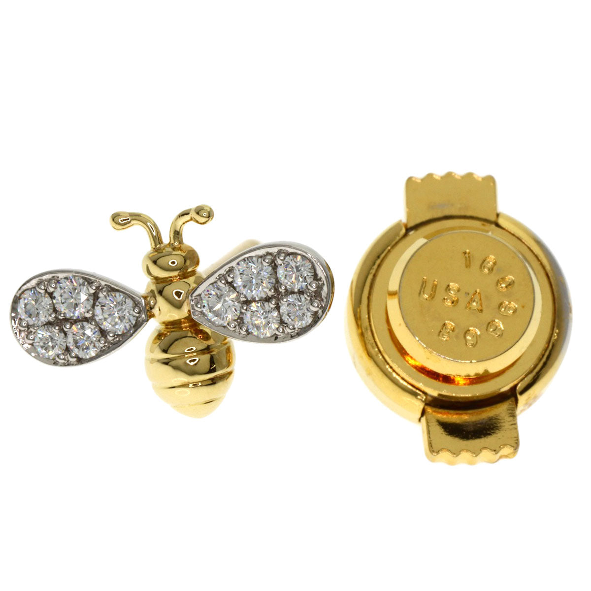 Gimel   Tie pin Tie tack with bee motif, Diamond 18K PT950mens