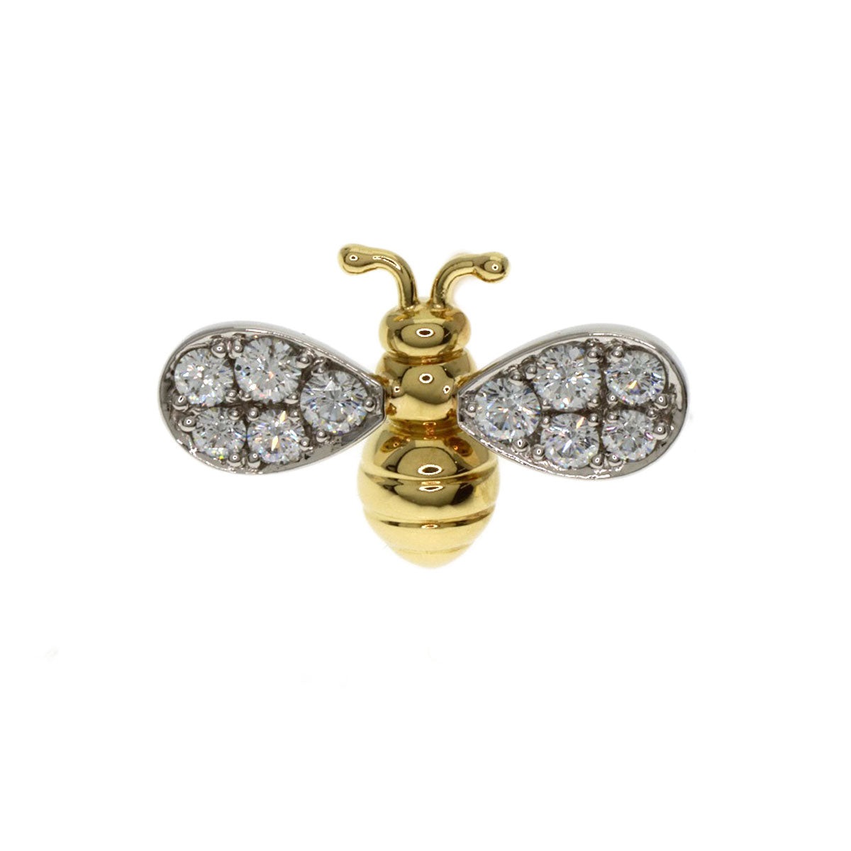 Gimel   Tie pin Tie tack with bee motif, Diamond 18K PT950mens