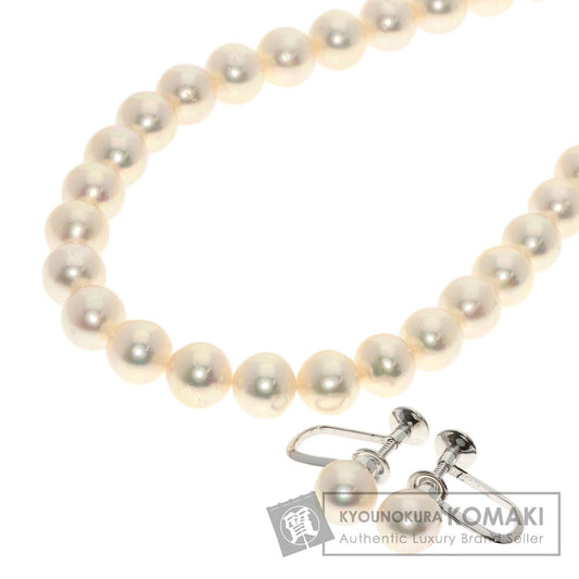 TASAKI   Necklace Pearl Pearl Earring 2-piece set Silver Ladies