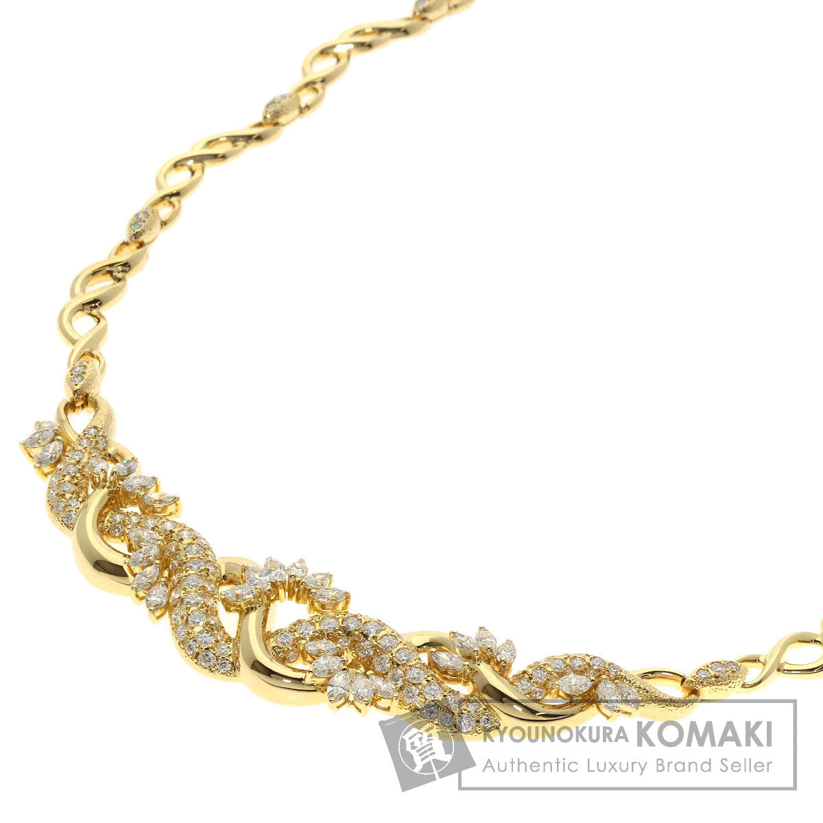 MIKIMOTO   Necklace Diamond K18 Yellow Gold Ladies