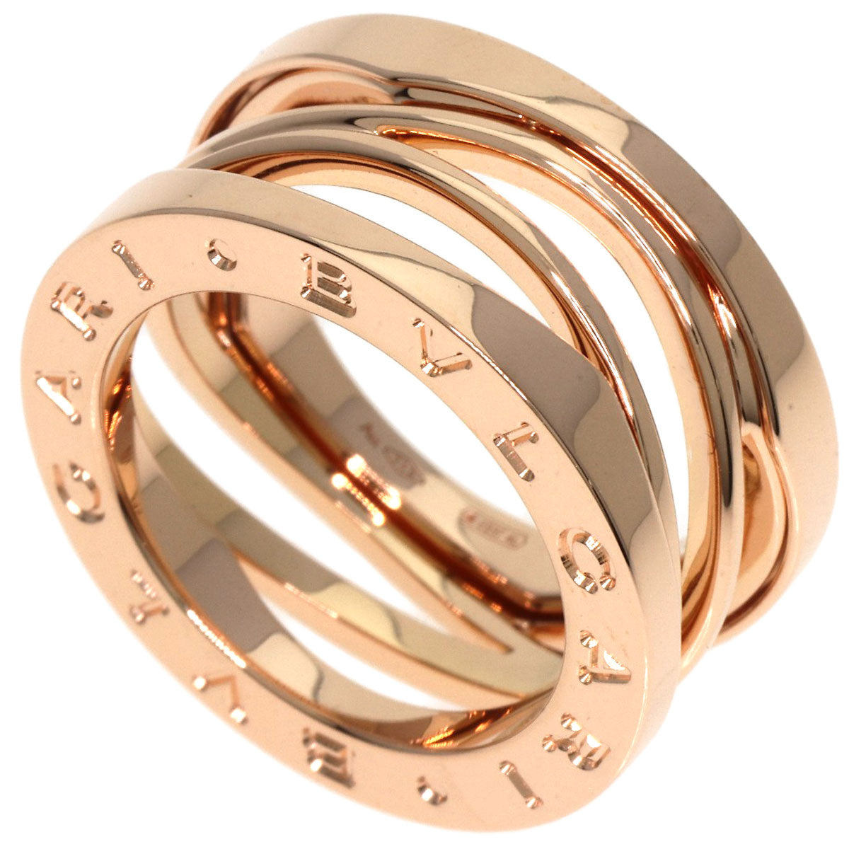BVLGARI B.zero1 Legend 3 Bands #47 Ring K18 Pink Gold Ladies [Used]
