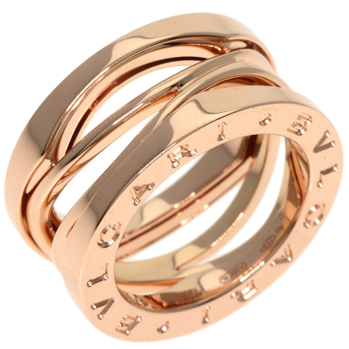 BVLGARI B.zero1 Legend 3 Bands #47 Ring K18 Pink Gold Ladies [Used]
