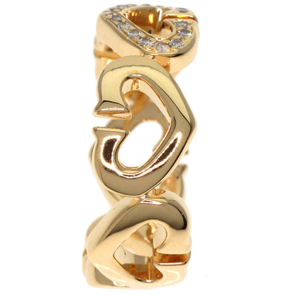 CARTIER   Ring C Heart Diamond # 49 K18 Yellow Gold Ladies