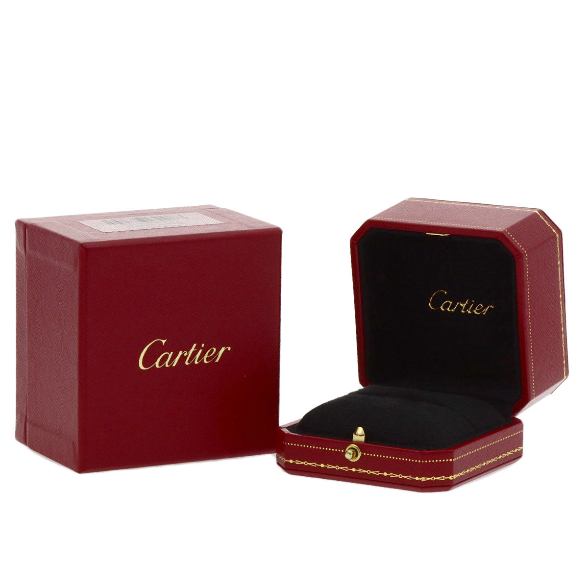 CARTIER   Ring C Heart Diamond # 49 K18 Yellow Gold Ladies