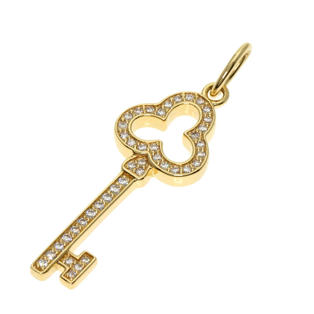 TIFFANY&Co.   Pendant top Open Trefoil Key Diamond K18 Yellow Gold Ladies