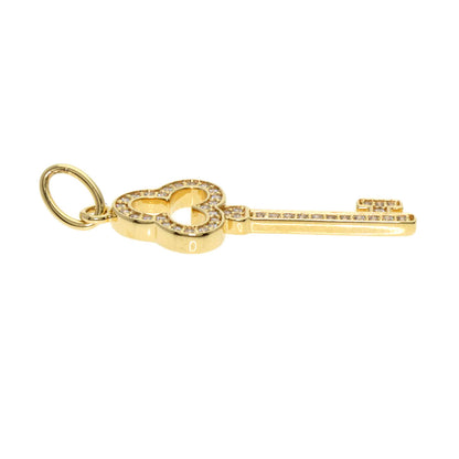 TIFFANY&Co.   Pendant top Open Trefoil Key Diamond K18 Yellow Gold Ladies