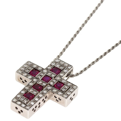 Damiani Belle Epoque Ruby Diamond M Necklace K18 White Gold Ladies [Used]