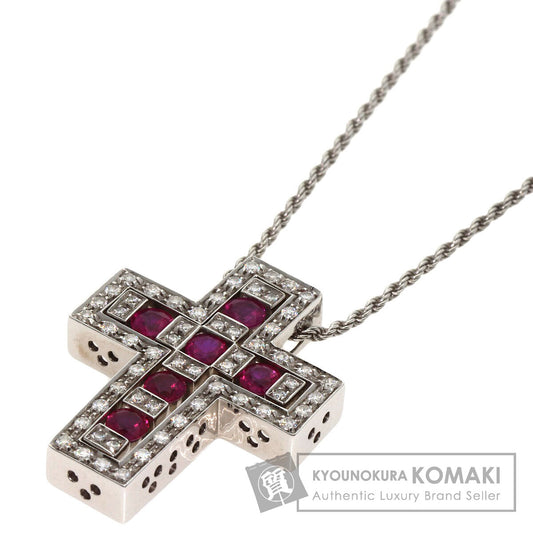 Damiani Belle Epoque Ruby Diamond M Necklace K18 White Gold Ladies [Used]