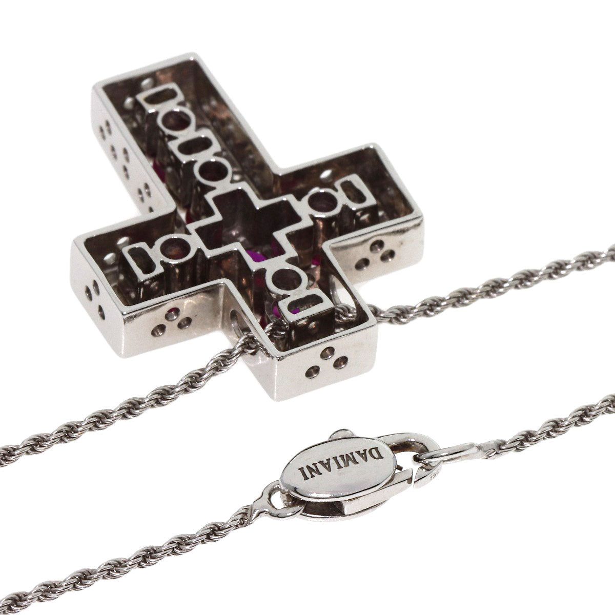 Damiani Belle Epoque Ruby Diamond M Necklace K18 White Gold Ladies [Used]