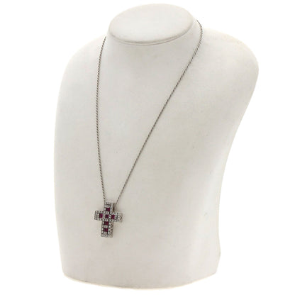 Damiani Belle Epoque Ruby Diamond M Necklace K18 White Gold Ladies [Used]