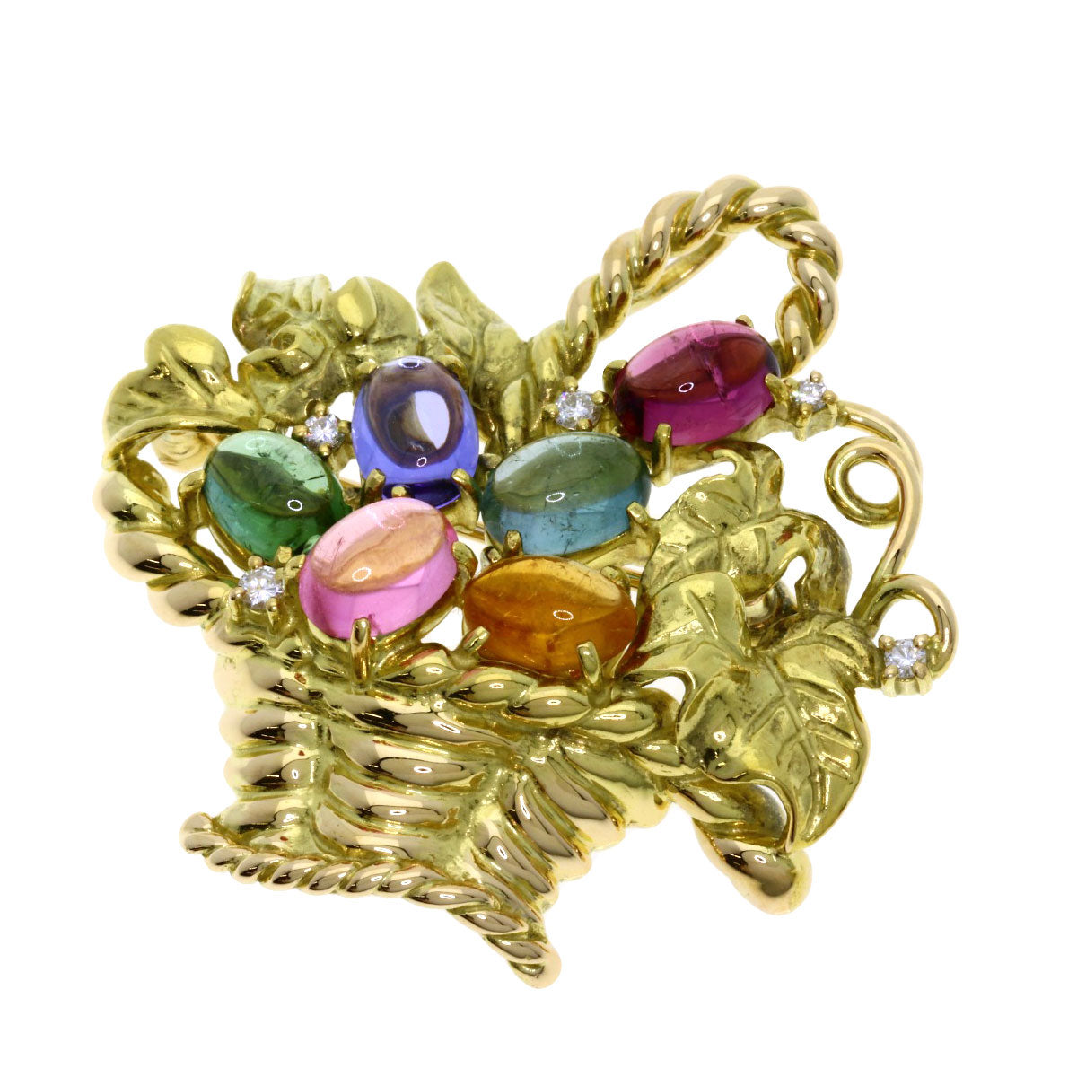 TASAKI   Brooch Multi-colored stone Diamond K18 Yellow Gold Ladies