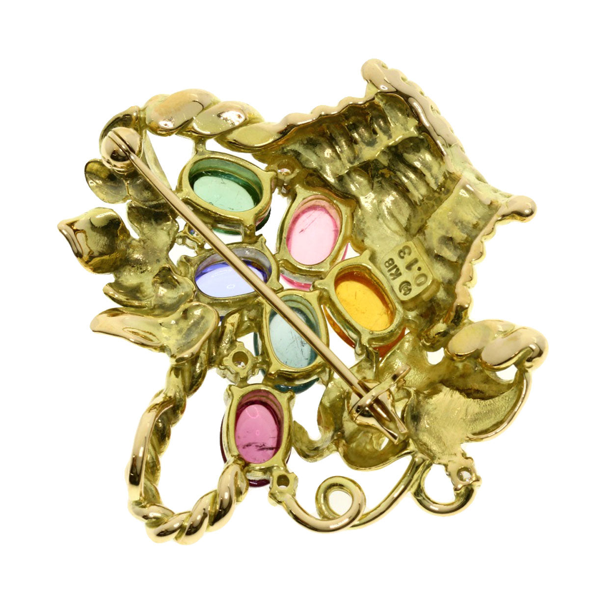 TASAKI   Brooch Multi-colored stone Diamond K18 Yellow Gold Ladies