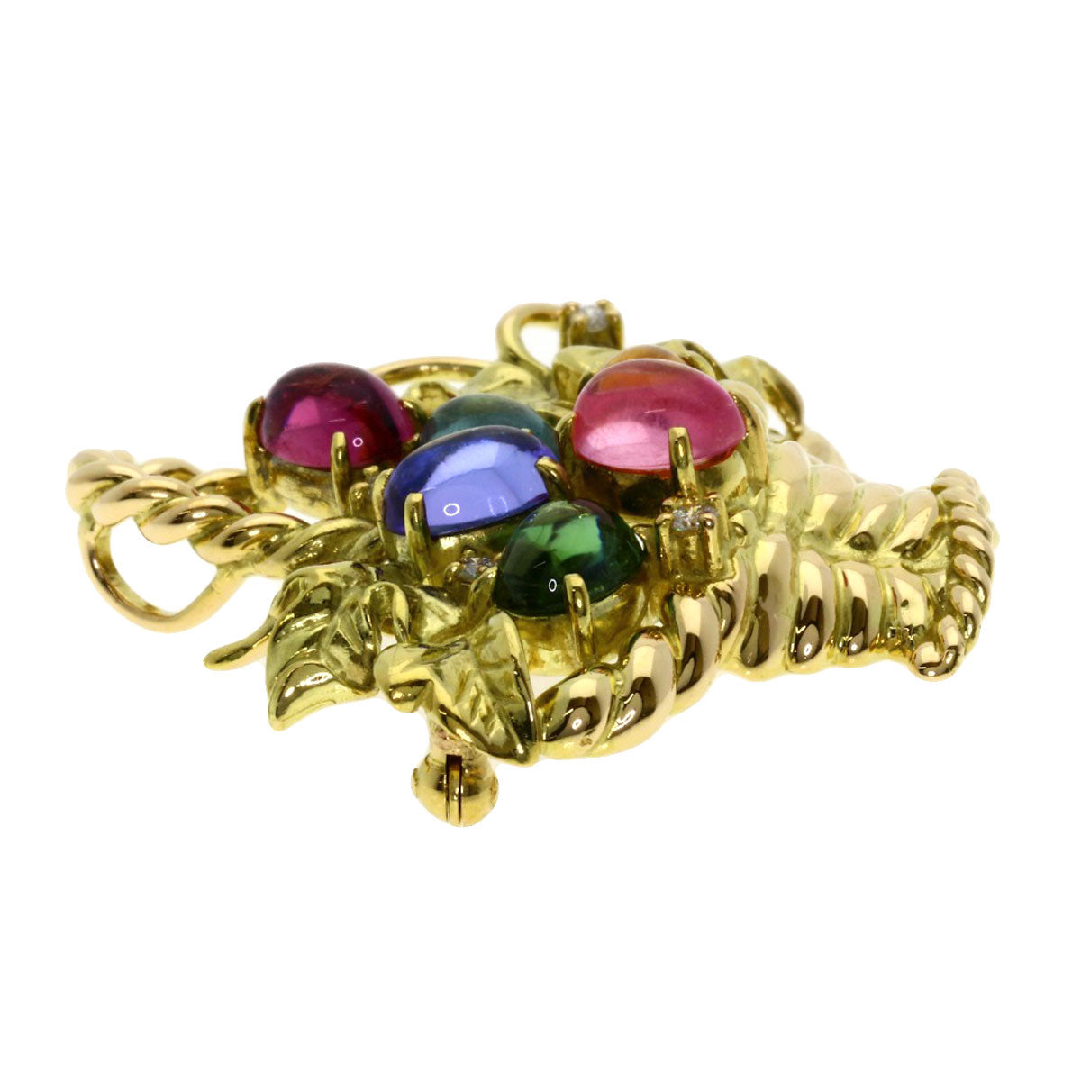 TASAKI   Brooch Multi-colored stone Diamond K18 Yellow Gold Ladies