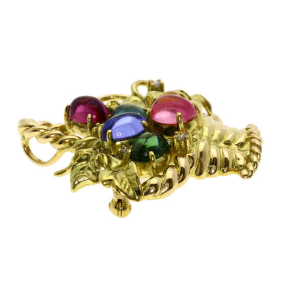 TASAKI   Brooch Multi-colored stone Diamond K18 Yellow Gold Ladies