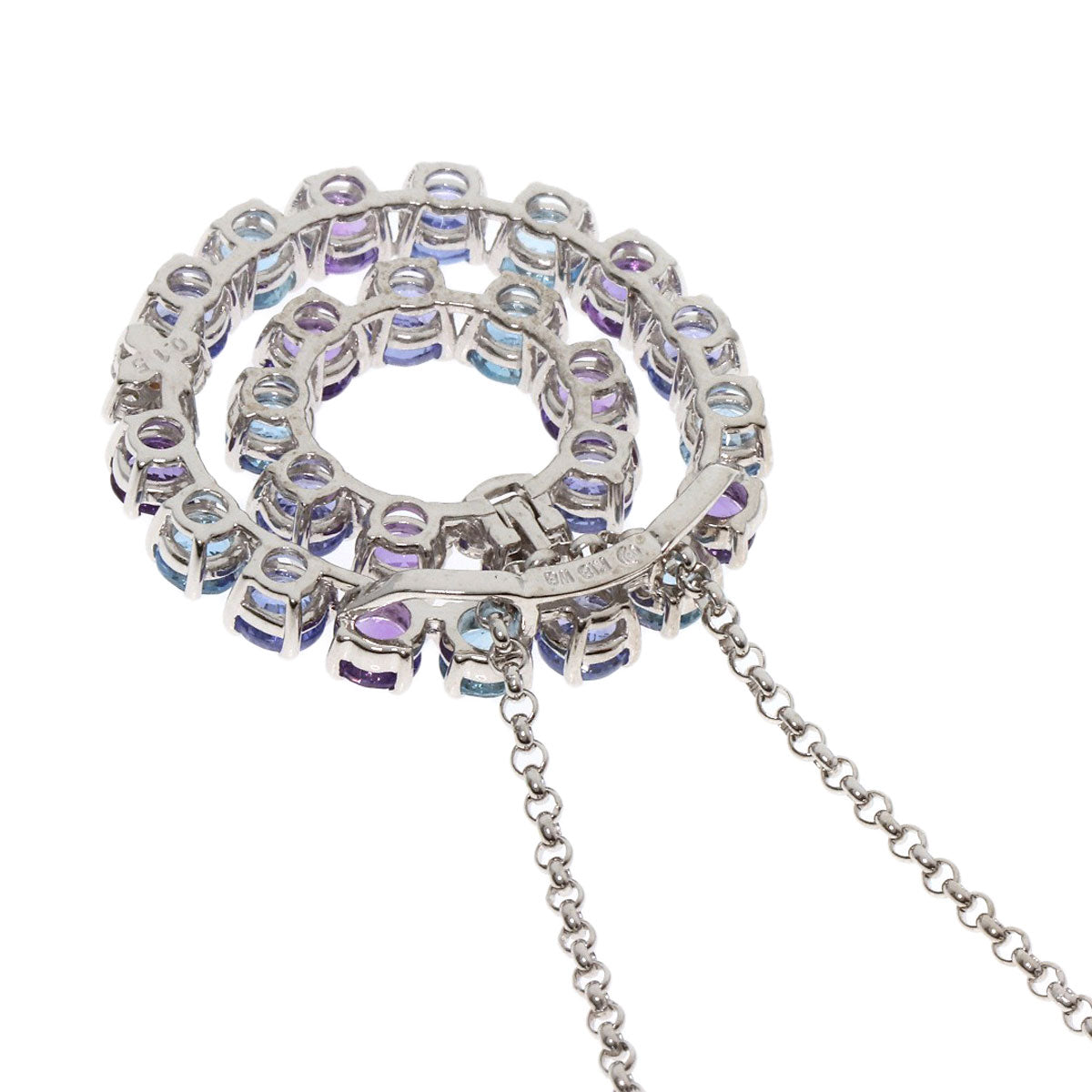 TASAKI   Necklace Multi-colored stone Diamond K18 White Gold Ladies