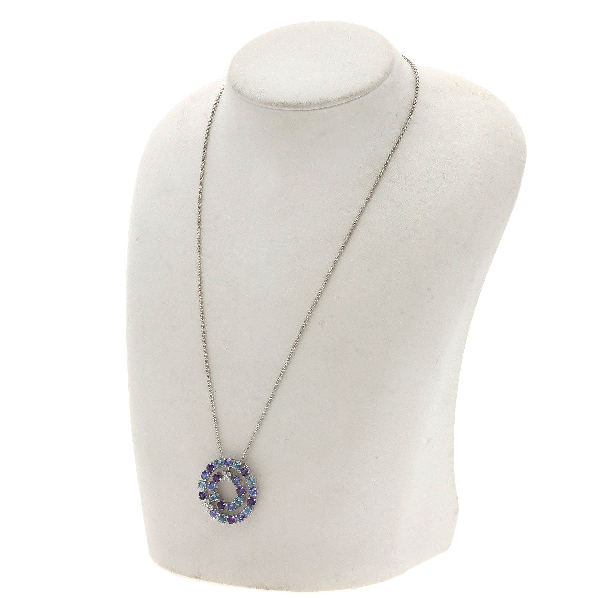 TASAKI   Necklace Multi-colored stone Diamond K18 White Gold Ladies