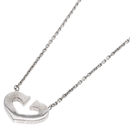 CARTIER   Necklace C heart K18 White Gold Ladies