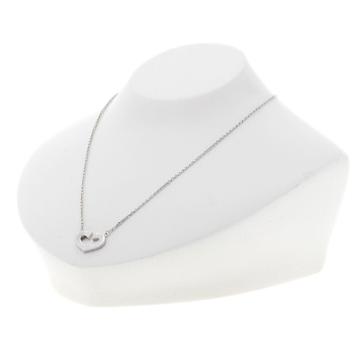 CARTIER   Necklace C heart K18 White Gold Ladies