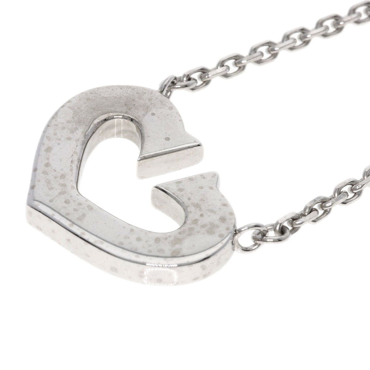 CARTIER   Necklace C heart K18 White Gold Ladies