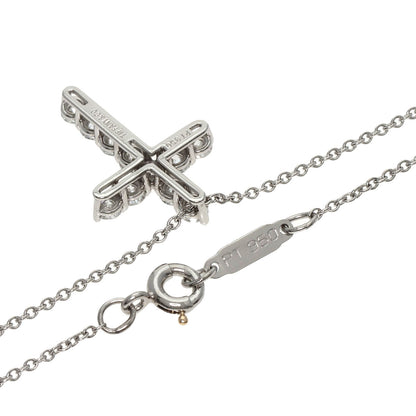 TIFFANY&Co.   Necklace Small Cross Diamond Platinum PT950 Ladies