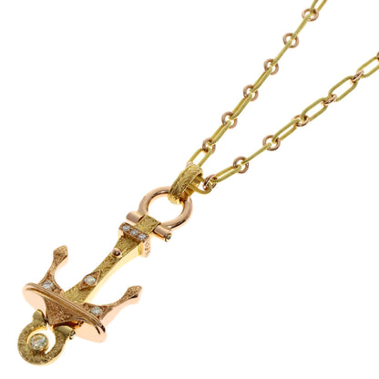 CAZZANIGA   Necklace Anchor motif Diamond K18 Yellow Gold 18K Pink GoldLadies