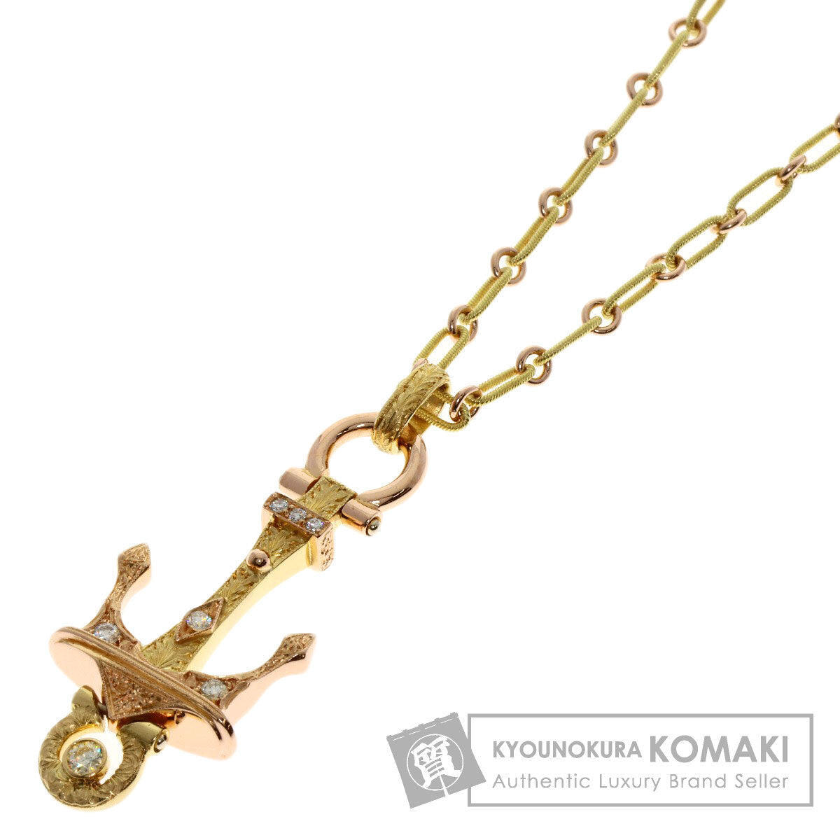 CAZZANIGA   Necklace Anchor motif Diamond K18 Yellow Gold 18K Pink GoldLadies