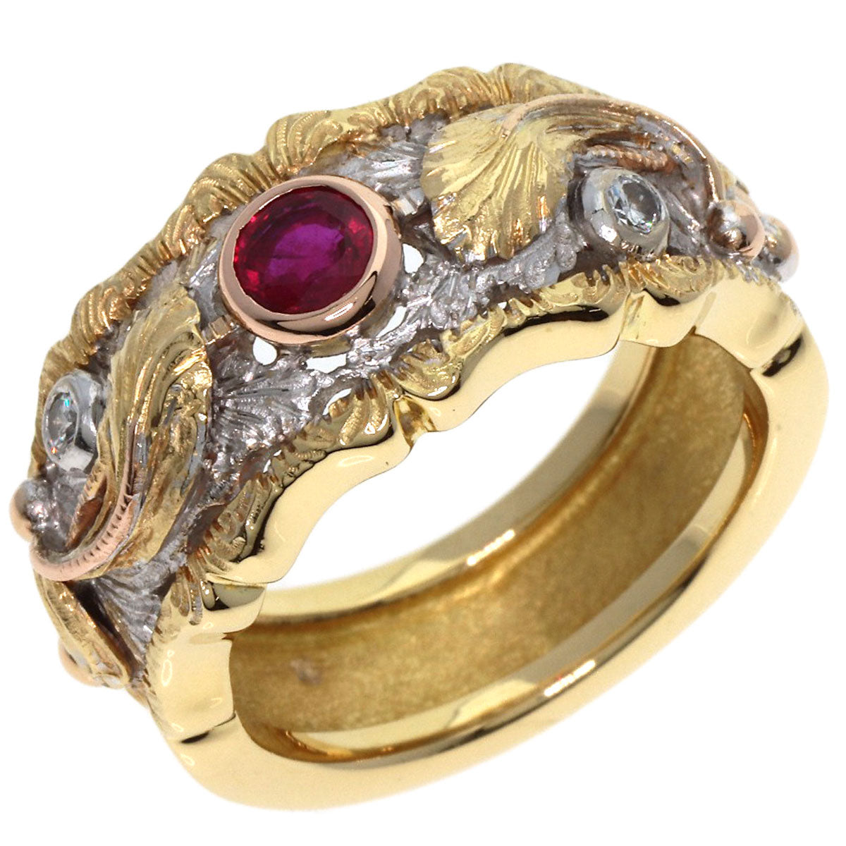 CAZZANIGA   Ring Ruby Diamond K18 Yellow Gold 750Ladies