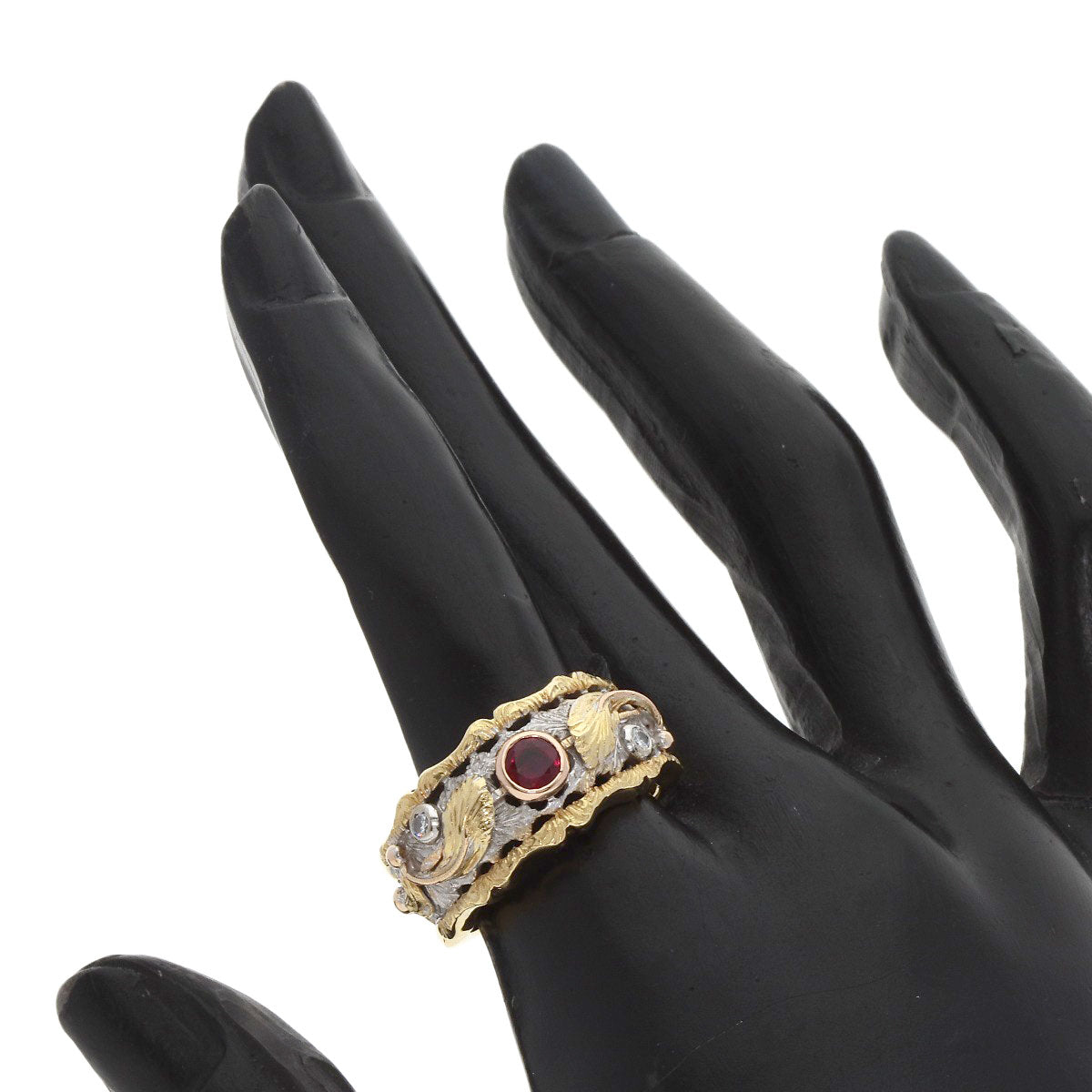 CAZZANIGA   Ring Ruby Diamond K18 Yellow Gold 750Ladies