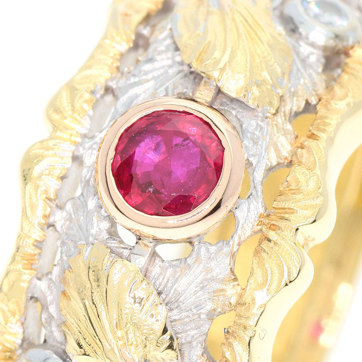 CAZZANIGA   Ring Ruby Diamond K18 Yellow Gold 750Ladies