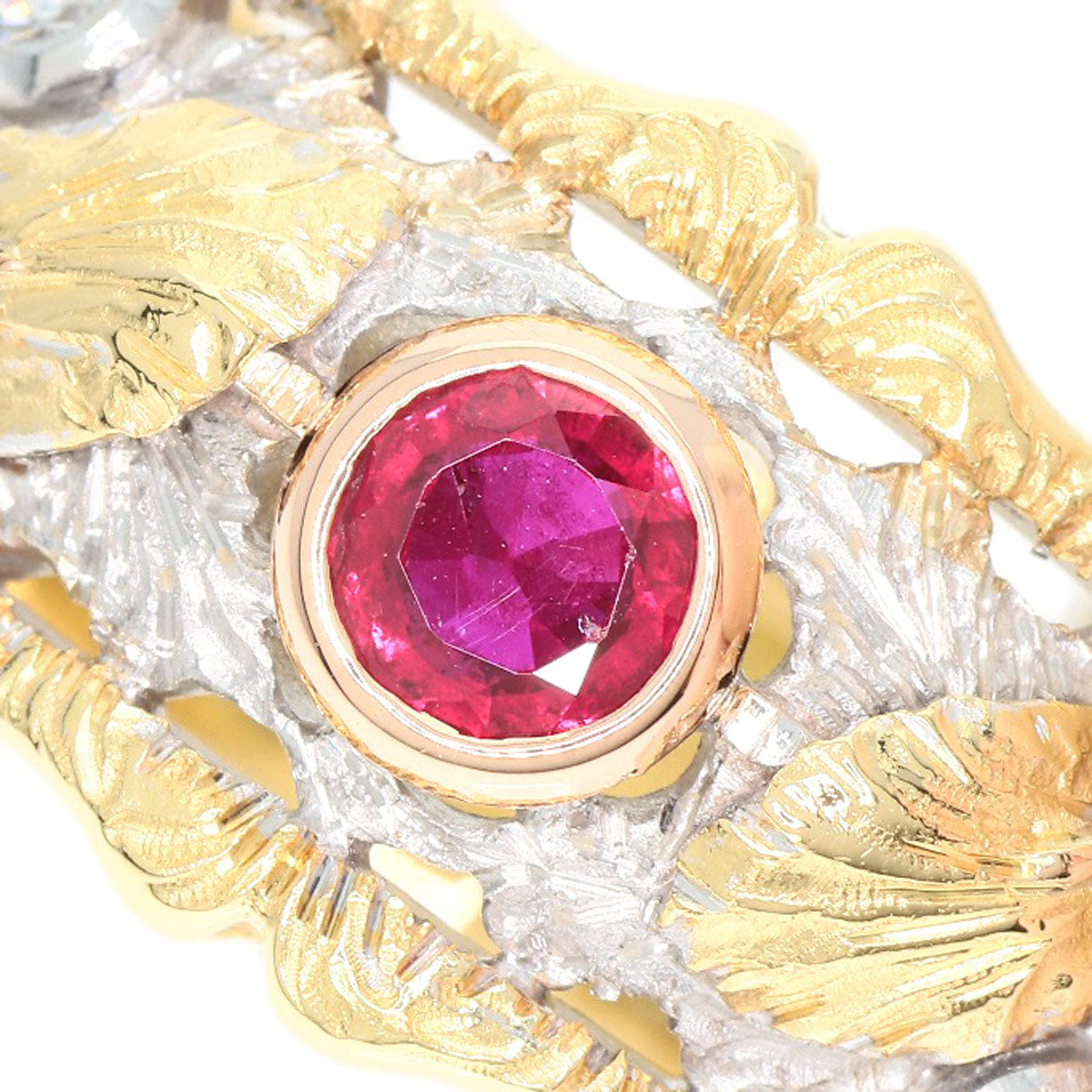 CAZZANIGA   Ring Ruby Diamond K18 Yellow Gold 750Ladies