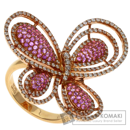 0.86ct Butterfly Pink Sapphire Diamond Ring 18K  9.7g�@Ladies