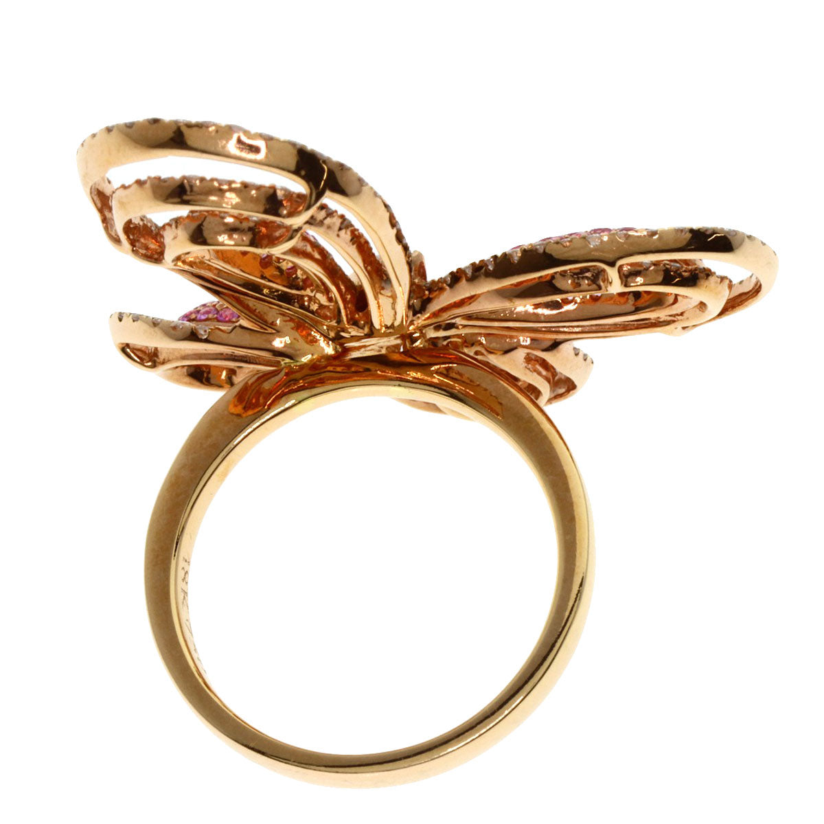 0.86ct Butterfly Pink Sapphire Diamond Ring 18K  9.7g�@Ladies