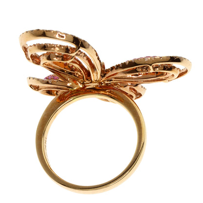 0.86ct Butterfly Pink Sapphire Diamond Ring 18K  9.7g�@Ladies