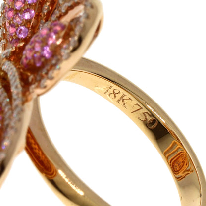 0.86ct Butterfly Pink Sapphire Diamond Ring 18K  9.7g�@Ladies