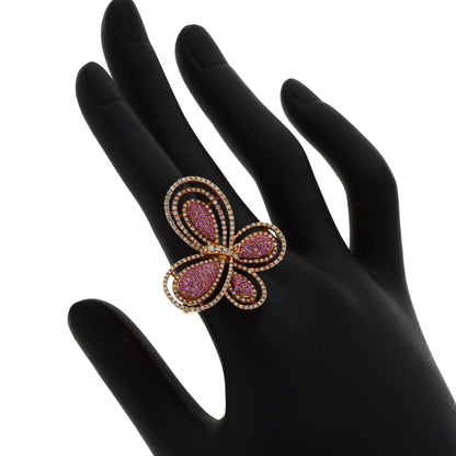 0.86ct Butterfly Pink Sapphire Diamond Ring 18K  9.7g�@Ladies